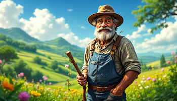 Majestic Farmer in Ultra, Farmer, mountain, flower, countryside, portrait HD wallpaper