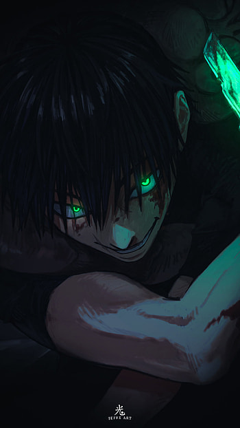 TOJI 東寺, electric blue, art, satoru, jujutsu kaisen, sword, light, fushiguro, gojo, anime, energy, sukuna HD phone wallpaper