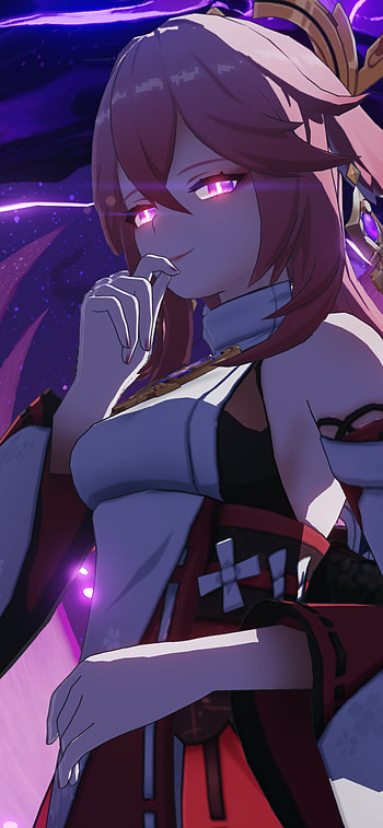 Yae miko burst for background , leaked version from 2.5 beta, Yae Miko Guuji (Genshin Impact), video game, Genshin Impact HD phone wallpaper