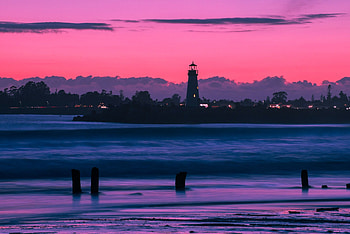 Nature, Sunset, Sky, Lighthouse, Bay HD wallpaper
