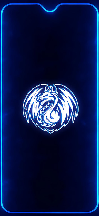 Blue Edge Dragon, art, symmetry HD phone wallpaper