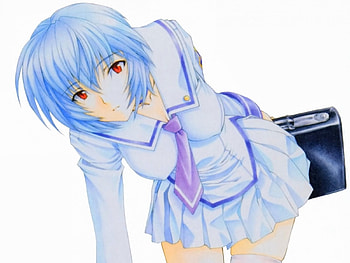Rei, Anime Girl, Rei Ayanami, Blue Hair, Evangelion, Anime, Ayanami, Neon Genesis Evangelion, Seifuku, School Uniform, Big Eyes HD wallpaper