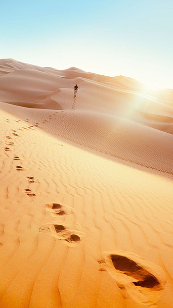 Desert, Footprints in the Sand HD phone wallpaper
