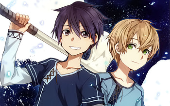 Anime, Sword Art Online, Eugeo (Sword Art Online), Kazuto Kirigaya, Kirito (Sword Art Online), Smile HD wallpaper