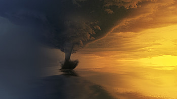 Tornado, weather, clouds, drama, , nature, orange HD wallpaper