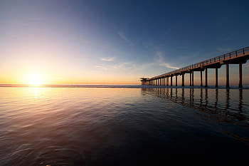 Pier, sea, water, ocean HD wallpaper