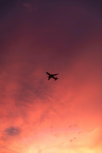 Sunset, Sky, Clouds, Miscellanea, Miscellaneous, Flight, Plane, Airplane HD phone wallpaper