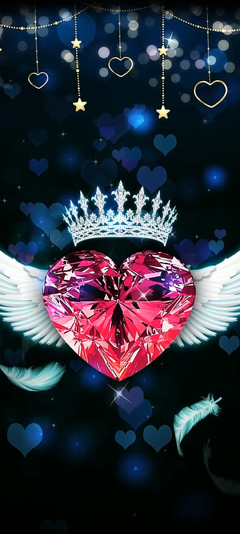 Glitter Gem Wing, love, electric blue, art, diamond, luxury HD phone wallpaper