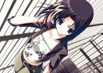 Anime, sexy, kasuga, scan, garden, cute, girl, beautiful, wind, brown, kokonobi, nadeshiko, cool, game, hair HD wallpaper