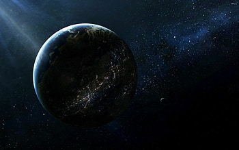 Earth at Night, Dark sky, Beautiful planet, Twinkling lights HD wallpaper
