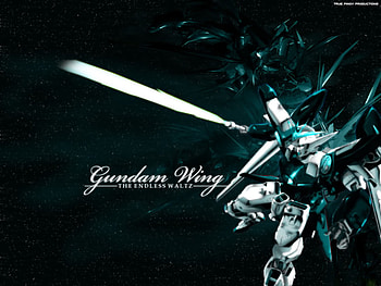 Gundam Wing, back, black, robot, lightsaber, gundam, weapon HD wallpaper