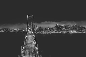 Cities, Night, City, Dark, Bridge, Bw, Chb HD wallpaper