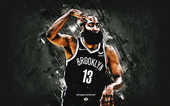 James Harden, Brooklyn Nets, NBA, American Basketball Player, Portrait, Basketball, Stone Gray Background, National Basketball Association, USA HD wallpaper