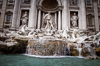 Trevi Fountain, Rome skyline, Water fountain, Italian architecture HD wallpaper