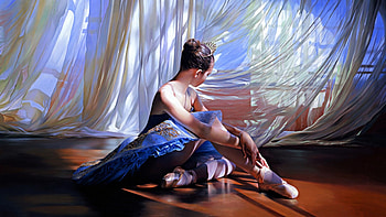 Artwork, Ballerinas HD wallpaper