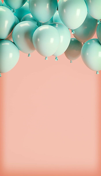 Turquoise party, Pink balloons, Aqua decor, Simple HD phone wallpaper