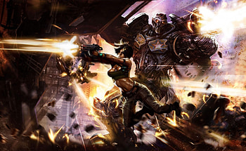 Fantasy, Weapon, Girl, Robot, Shooting, Cyborg, Destruction HD wallpaper