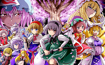 Anime - Touhou Merlin Prismriver Lyrica Prismriver Yuyuko Saigyouji Yukari Yakumo Hourai (Touhou) Cirno HD wallpaper