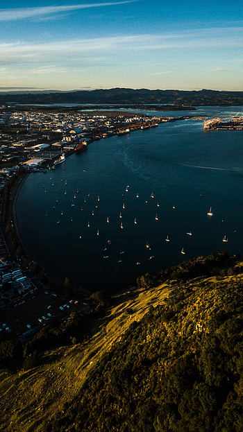 Nature, Mountains, Sea, Boats, City, Coast HD phone wallpaper