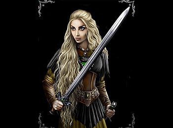 Fantasy warrior, sword, fantasy, dark, warrior HD wallpaper