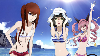 Happy girls in Steins;Gate HD wallpaper