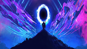 Walking Towards Portal , artist, artwork, digital-art HD wallpaper