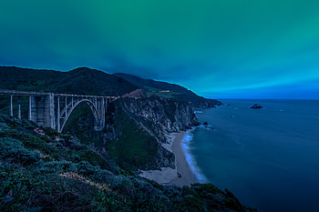 Bridges, Bixby Creek Bridge, , Bridge, Beach, Coast, Coastline, Landscape, Sky HD wallpaper