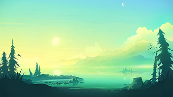 Lake Sunrise Minimal , lake, sunrise, minimalism, minimalist, artist, artwork, digital-art, deviantart HD wallpaper