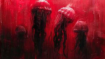 Red Mystique Jellyfish, jellyfish HD wallpaper