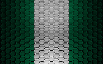 Nigeria flag, 3d hexagons texture, Nigeria, 3d texture, Nigeria 3d flag, metal texture, flag of Nigeria HD wallpaper