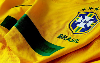 Brazil home shirt, Soccer HD wallpaper