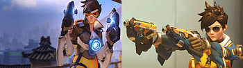 Overwatch Tracer Dual Monitor HD wallpaper