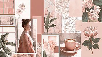 Blush & Bloom: Pastel Pink Aesthetic Collage, Aesthetic Collage, aesthetic, pastel aesthetic, pink, flower HD wallpaper