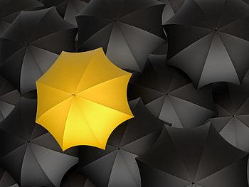 Umbrella Monochrome Yellow Digital Art , umbrella, monochrome, artist, artwork, digital-art HD wallpaper