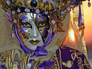 carnival, venice, mask, sunset HD wallpaper