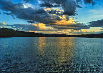 Nature, Trees, Clouds, Lake, Forest, Ripples, Ripple HD wallpaper