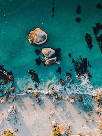 Nature, Water, Stones, Sea, Beach, View From Above HD phone wallpaper