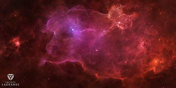 Nebula, fantasy, tim barton, red, space, cosmos HD wallpaper