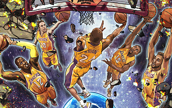 Los Angeles Lakers, NBA art, Kobe Bryant tribute, High quality HD wallpaper