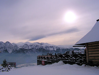 west in the mountains, winter, Zakopane, west, terrace HD wallpaper