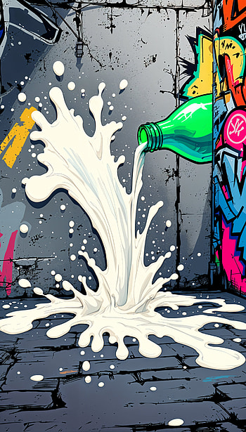 Dynamic Milk Splash for Your , graffiti, splash, Street Art, bottle HD phone wallpaper
