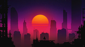 Some Time Less Is More, alone, retrowave, artist, artwork, digital-art, artstation HD wallpaper