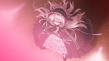 blood cura view 7, gothic, pink, red eyes, cura, blood, dress HD wallpaper
