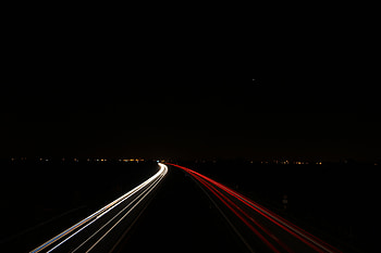 Night, Dark, Road, Long Exposure, Glow, Line HD wallpaper