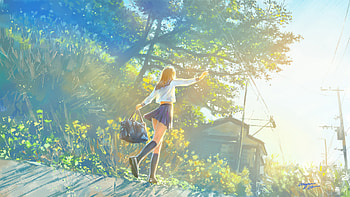 After School Bliss Anime Girl Heading Home, anime-girl, anime, artist, artwork, digital-art, pixiv HD wallpaper