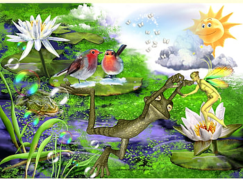 summer day, summer, nature, frogg, animals HD wallpaper