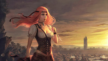 Warrior Girl With Knife Painting, warrior, artist, artwork, digital-art, deviantart HD wallpaper