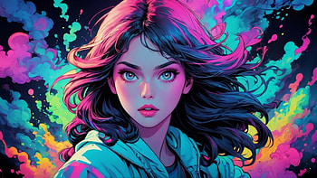 Cartoon woman, cartoon, colorful, woman, splash HD wallpaper