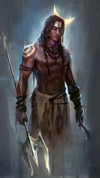 Rudra Shiva, Dark Theme, painting HD phone wallpaper