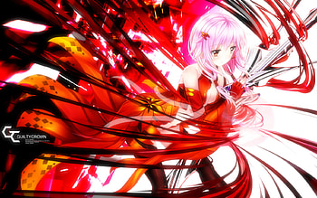 Yuzuriha Inori, music, anime, guilty crown, vector, pink hair, female HD wallpaper